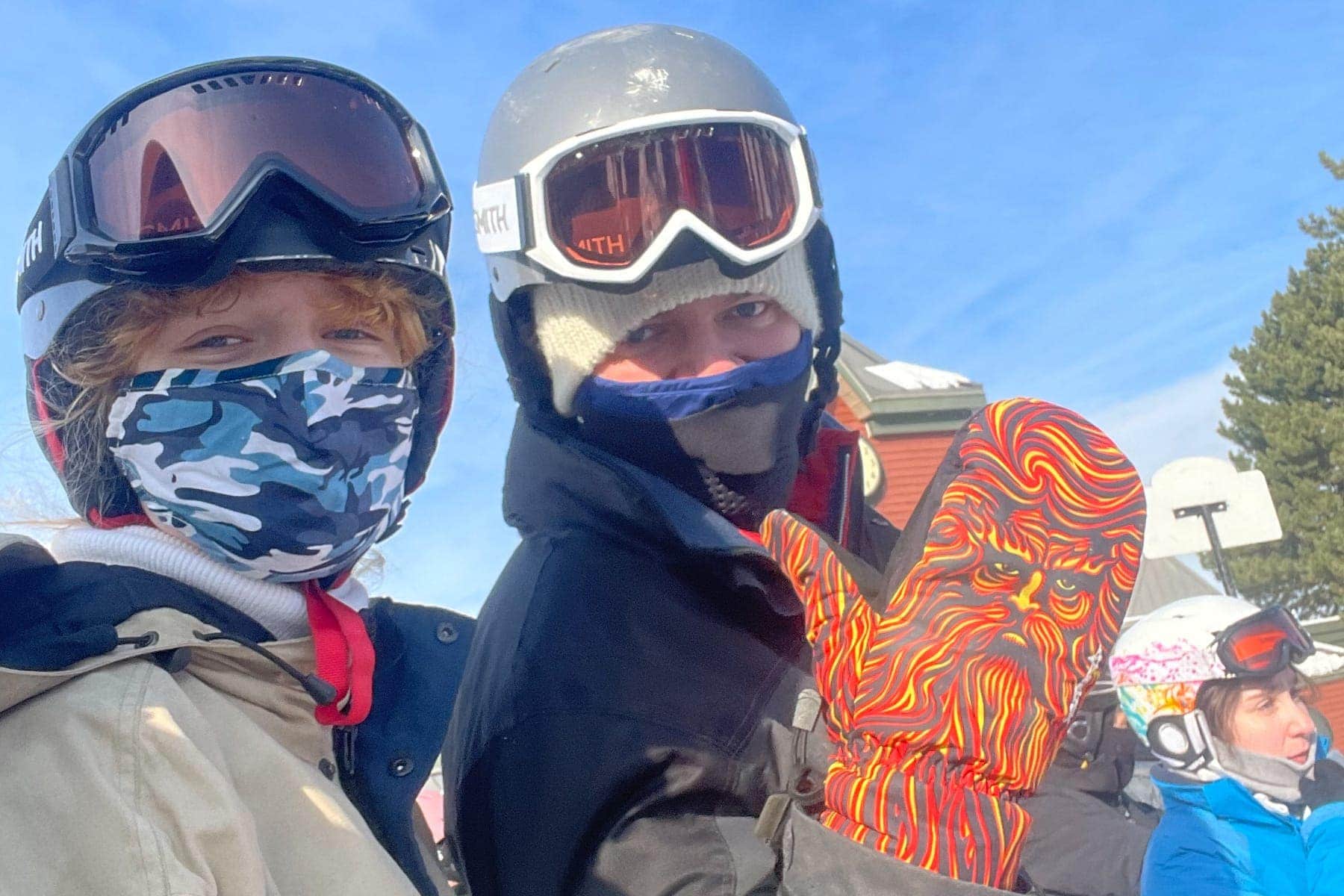 Pair Of Ski Gloves On Skier